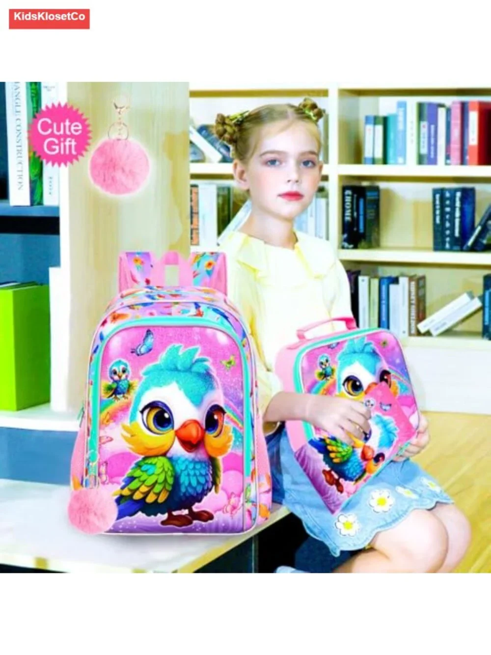 16 Inch Preschool Backpack Set with Lunch Box & Pencil Case, Water Resistant